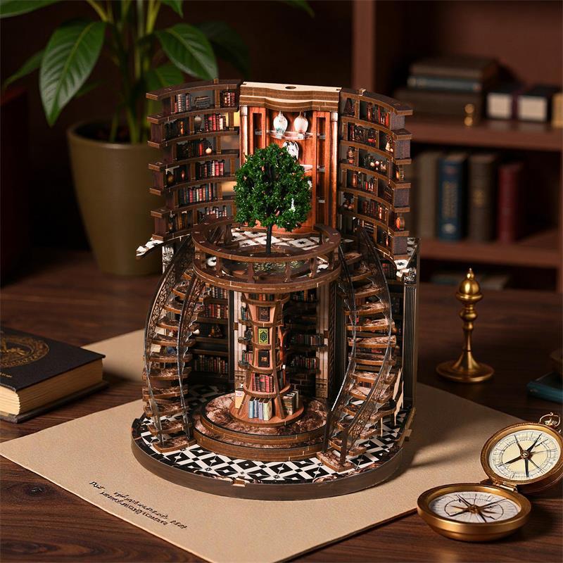 DIY Wisdom Grain Wooden Book Nook