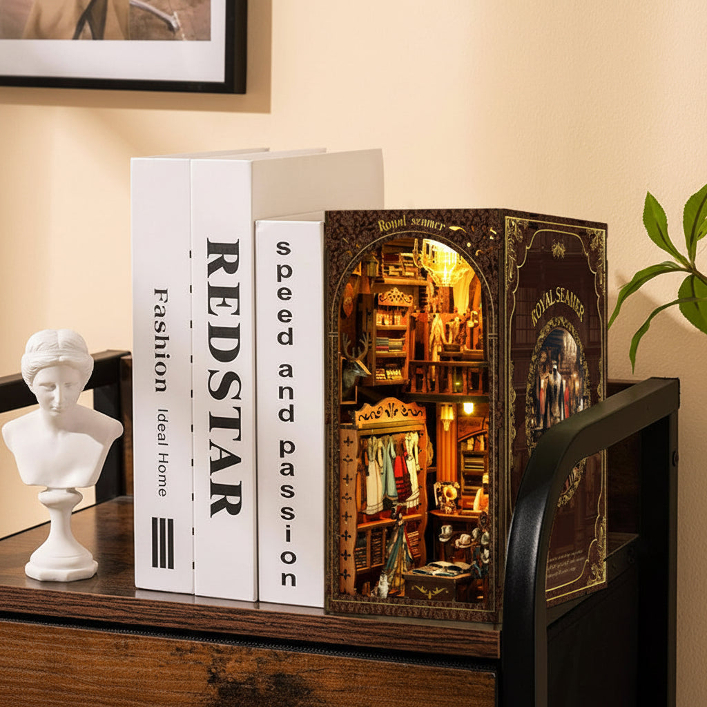 Vintage British Style DIY Wood Book Stand