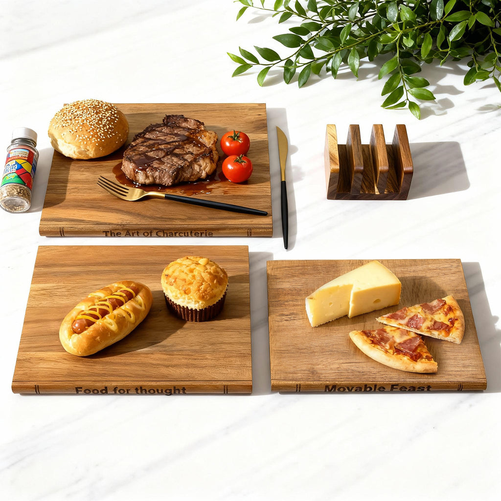 Acacia Wood Book-Shaped Cutting Board