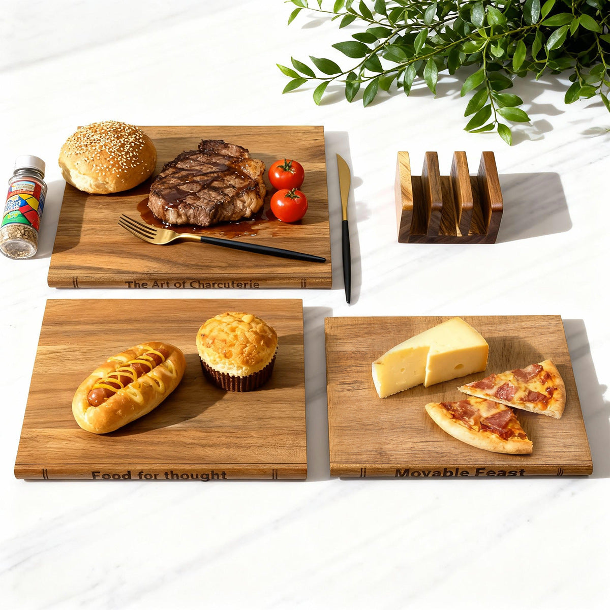 Acacia Wood Book-Shaped Cutting Board