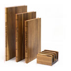 Original three-piece acacia book-shaped cutting board set with base