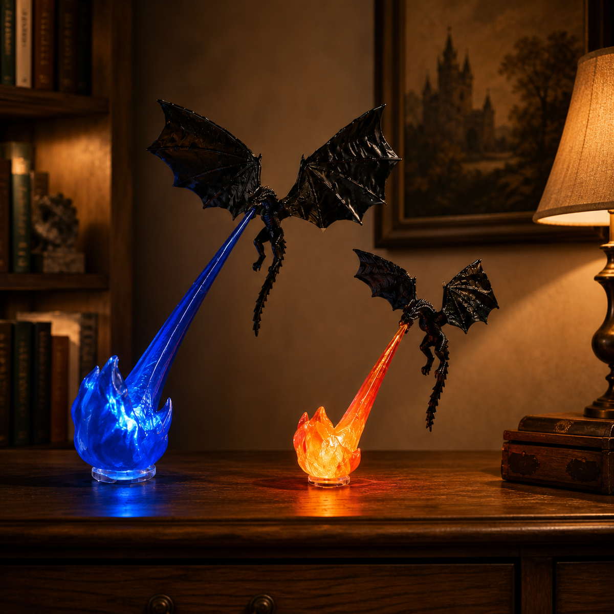 Black dragon flame decor in two sizes