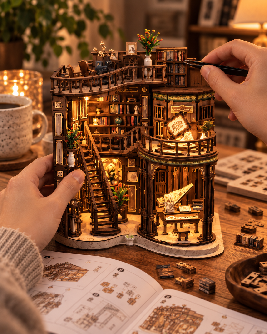 DIY Wooden Miniature House Model Kit