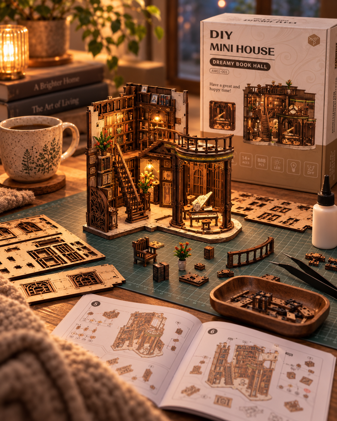 DIY Wooden Miniature House Model Kit