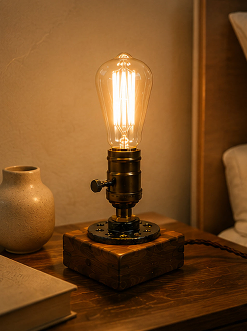 Industrial Table Lamp in a warm premium interior