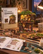 Senyu Tea House illuminated miniature displayed in a cosy evening interior