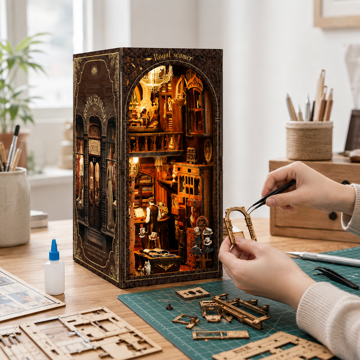 DIY Vintage Tailor Shop Book Nook