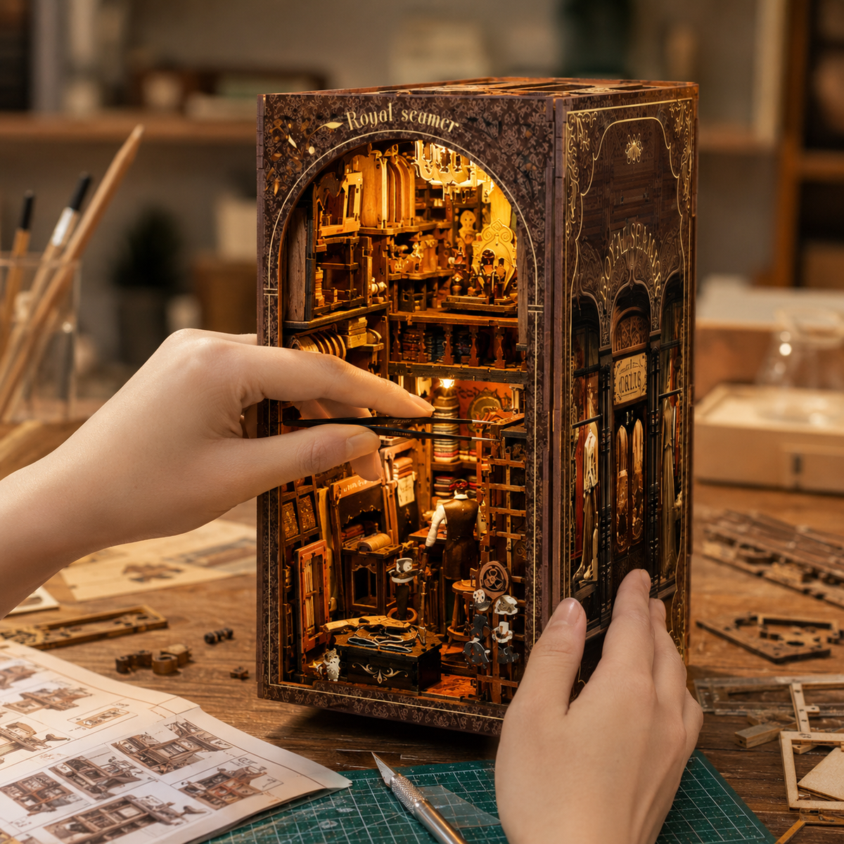 DIY Vintage Tailor Shop Book Nook